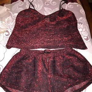 2 PIECE SHORTS & STRAPPY TOP SIZE 6